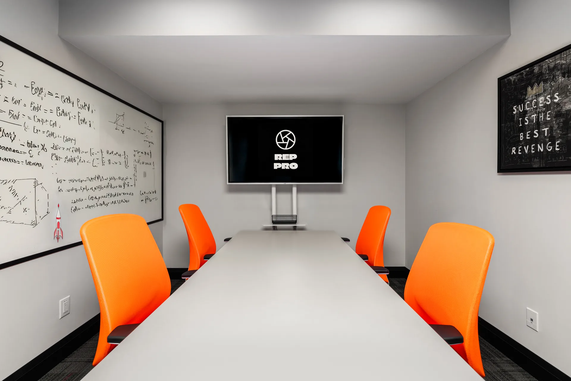 Basement boardroom with smartboard